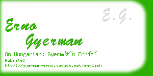 erno gyerman business card